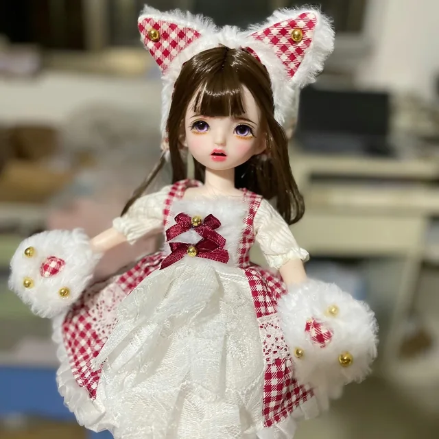 Handmade 1/6 Mini Fashion BJD Doll Cute Make Up Movable Joint 30CM Dolls Princess Clothes Suit Accessories Child Toy Girls Gifts 6