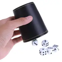 

Faux Leather Flannel Dice Cup with 5 Dice Bar KTV Entertainment Accessories