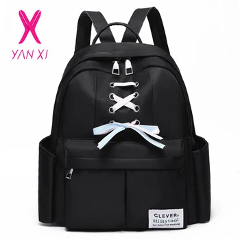 

YANXI 2019 New Famous Brand Backpack 2019 New Ladies Oxford Cloth Backpack Ribbon Decorative Bow Bag School Style 5 Colors