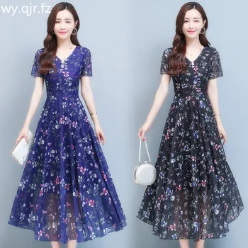 

XWWL-785#Evening Dresses Long Chiffon embroidery graduation gown party prom dress wholesale Valentine's Day girl Homecoming dres