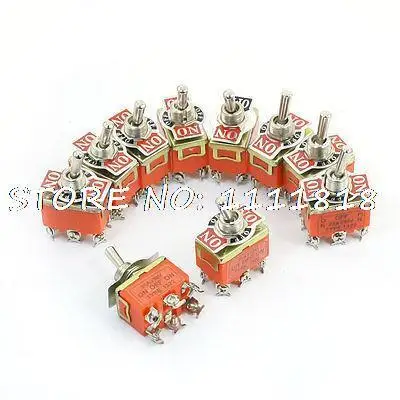 

10Pcs 6 Screw Terminal DPDT Locking ON-OFF-ON Toggle Switch 250V 25A