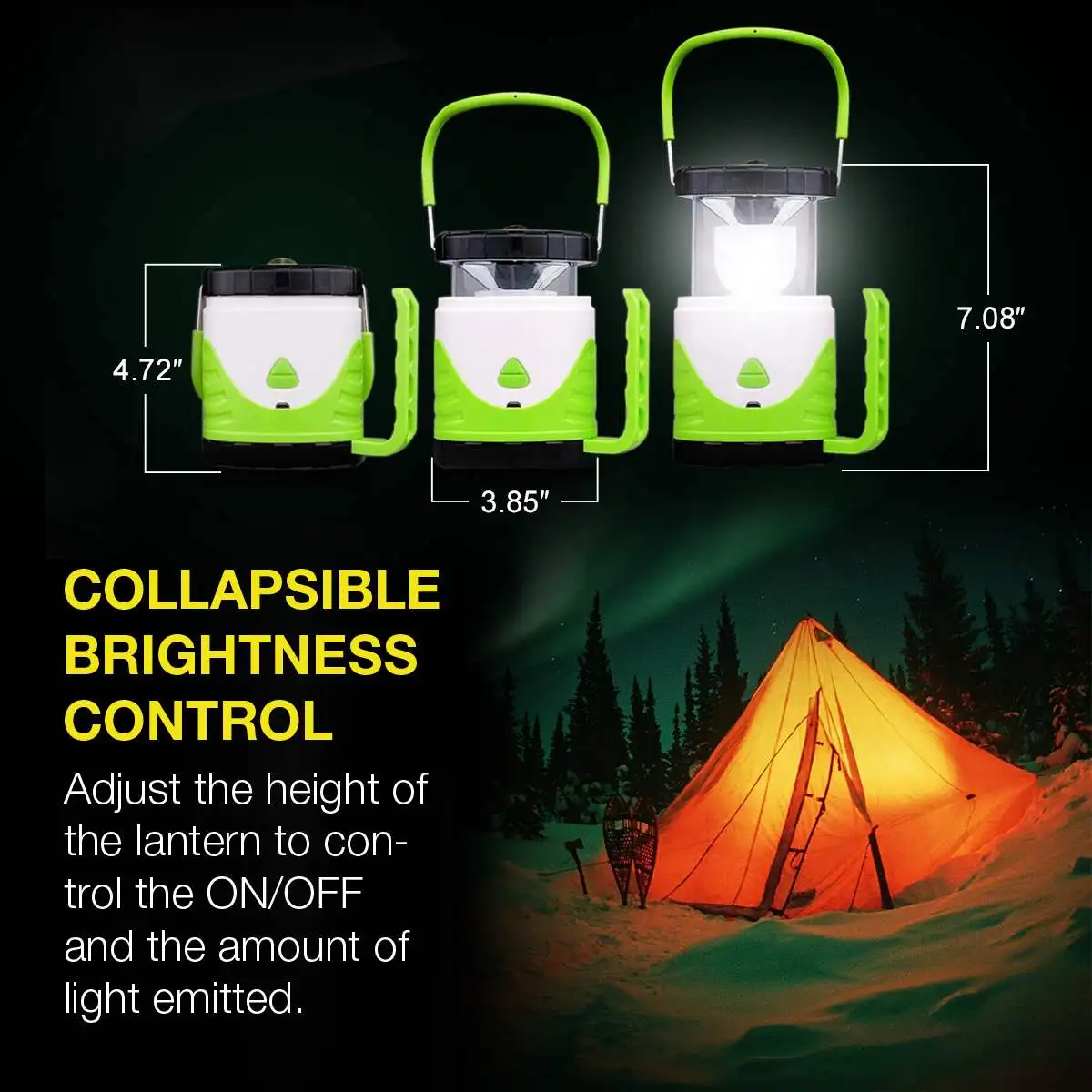 Portable USB Rechargeable Collapsible LED Camping Lanterns Flashlight /Ambient Light /Rescue Light 7 Colorful Changing Light