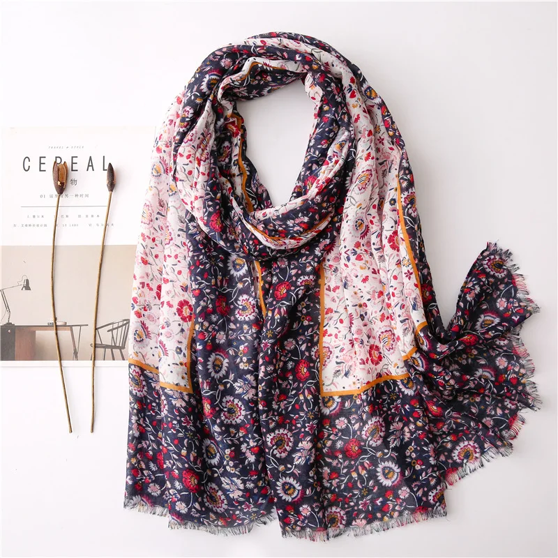 Women Floral Scarf Cute Spring Fashion Design Large Shawl Wrap Female Soft Hijab NEW [6670] |