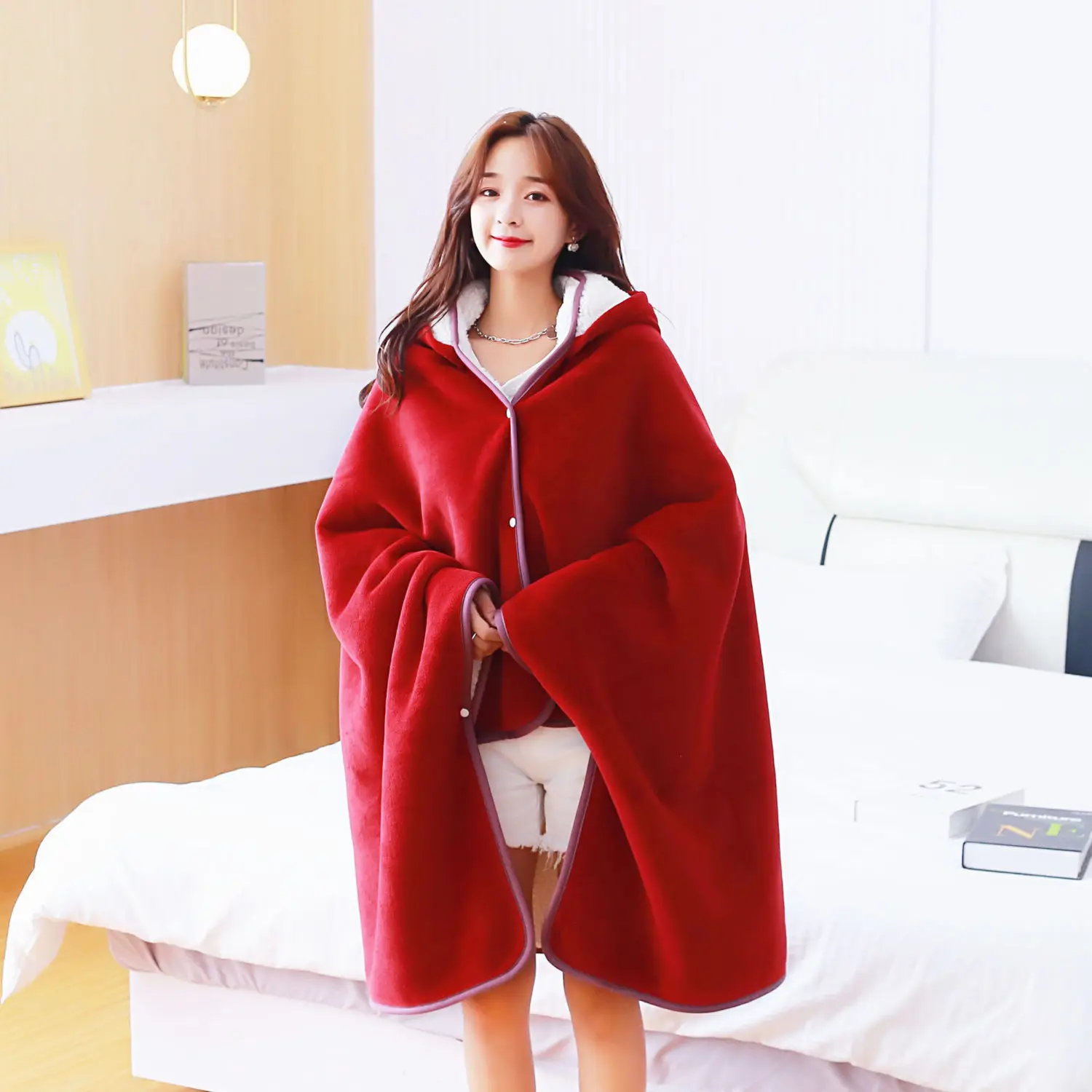 섬유 도시 겨울 무거운 두꺼운 후드 담요 정전기 방지 양털 따뜻한 침대보 소프트 던져 담요 까마귀 홈 솔리드 소파 커버