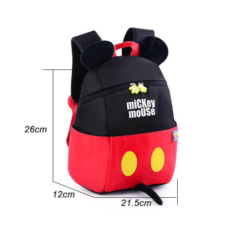 1~3 Years Old Genuine Mickey Cartoon Backpack Toddler Backpacks Traveling Outdoor for Kid Mickey Minnie Anti-lost Bag Waterproof