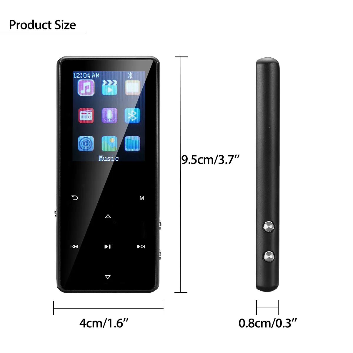 Поддержка TF карты Портативный 8G 16G 32G bluetooth MP3 HIFI музыкальный плеер FM радио звук Запись голоса рекордер с наушниками