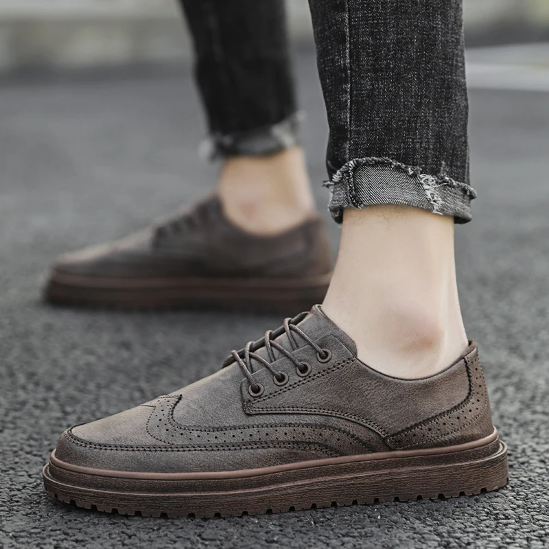 classical brogue oxford for men italian designer elegant male dress footwear trend work office leather casual flats for man shoe (15)