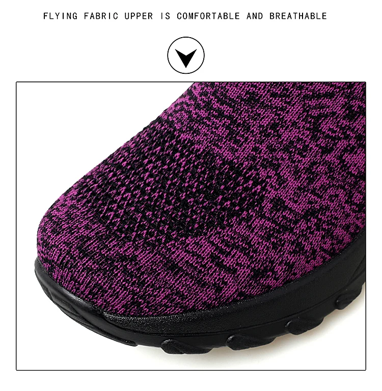 Winter Sneakers Womens Shoes Flats Platform Boots Plush Warm Walking Boots Flyknit Footwear Female Wedge Shoes Big Size 42