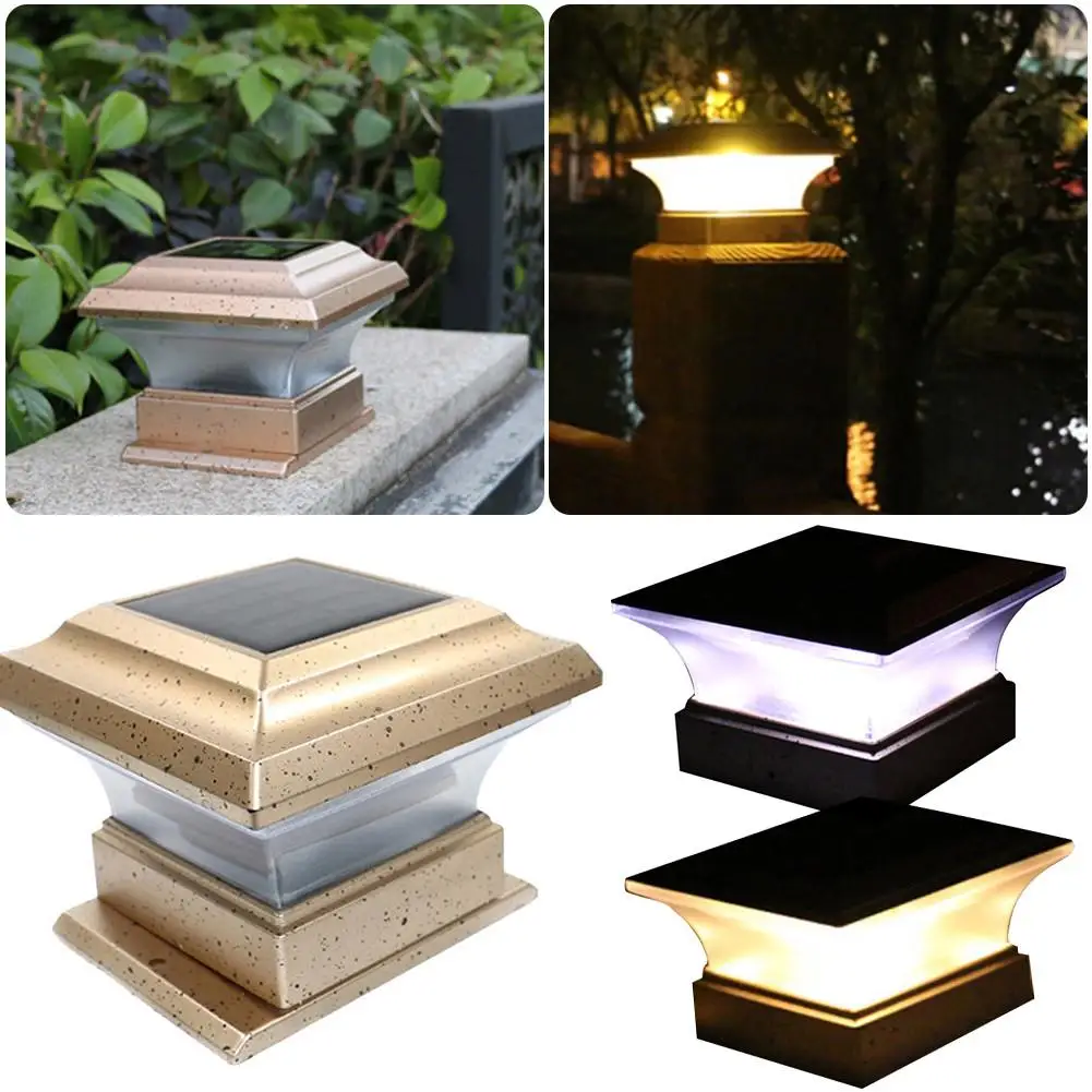 

IP65 Hight Quality Outdoor Garden Solar Powered LED Post Deck Cap Square Fence Landscape Lamp Light For Dropship