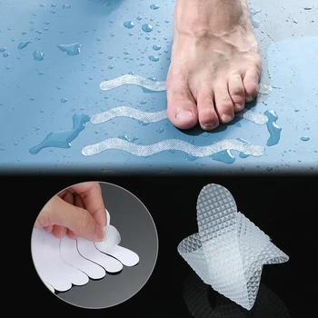 

12pcs Bathroom wavy Anti-Slip Strips Shower Stickers Transparent Non Slip Strips Stickers For Bathtubs Showers Stairs Floors