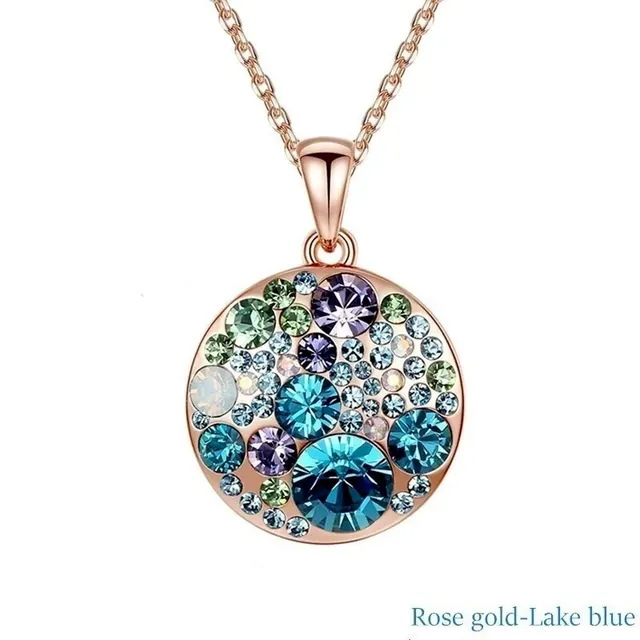 Fashion Rose Gold/Silver Ocean Bubble Crystal Pendant Necklace Jewelry Gifts 6