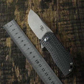 

CH3005 folding knife ball bearing AUS-8 blade titanium alloy carbon fiber handle outdoor survival camping pocket knives EDC tool