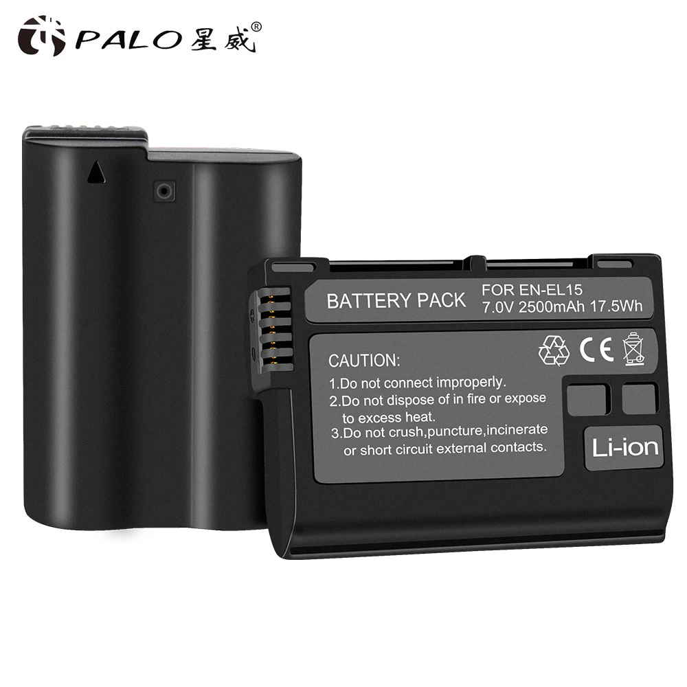 PALO 4pcs 2500mAh EN-EL15 EN EL15 ENEL15 7V battery case+ USB LCD Charger for Nikon DSLR D500 D600 D610 D800 D800E D810 D7000