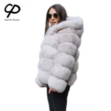 CP искусственный мех Заводская шуба из искусственного лисьего меха женская зимняя мода искусственный мех с капюшоном пальто женское искусственный Лисий жакет из меха CP42