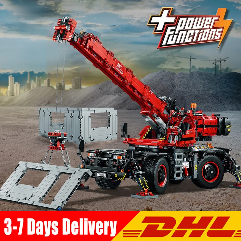 

Compatible Legoings 42082 20085 4544Pc Technic Rough Terrain Crane 2 In 1 Power Functions Set Buidling Blocks Bricks Toy
