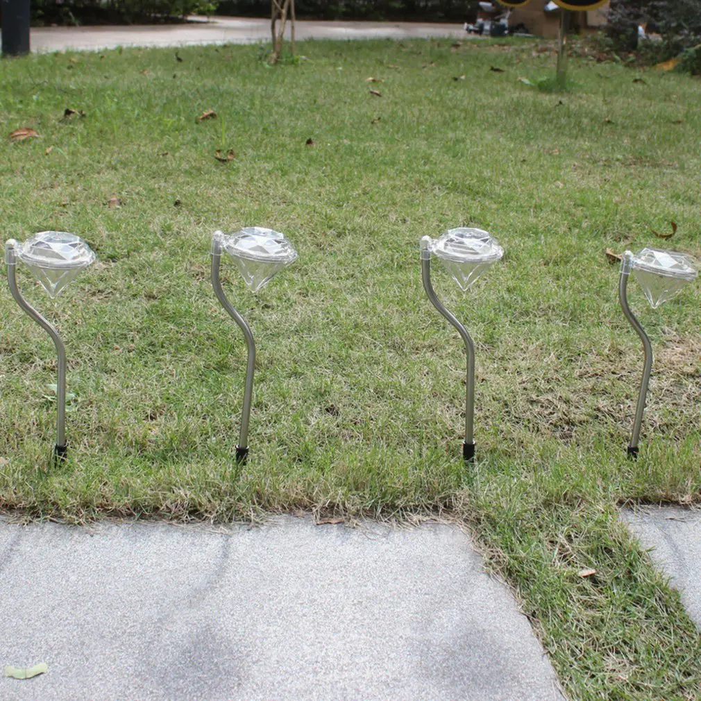 

4PCS Solar LED Garden Lights Outdoor Diamond Stake Lights Landscape Lighting Changing Pathway Lights for Yard Lawn Lamp