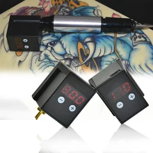 Адаптер беспроводной аккумулятор черный перезаряжаемый тату источник питания Профессиональный DC разъем прочный ЖК-экран с кабелем