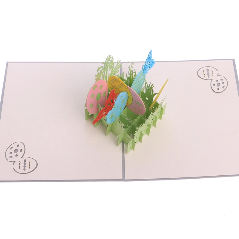 3D Pop Up Бабочка яйцо поздравительные открытки Рождественская открытка-приглашение на день рождения 72XF