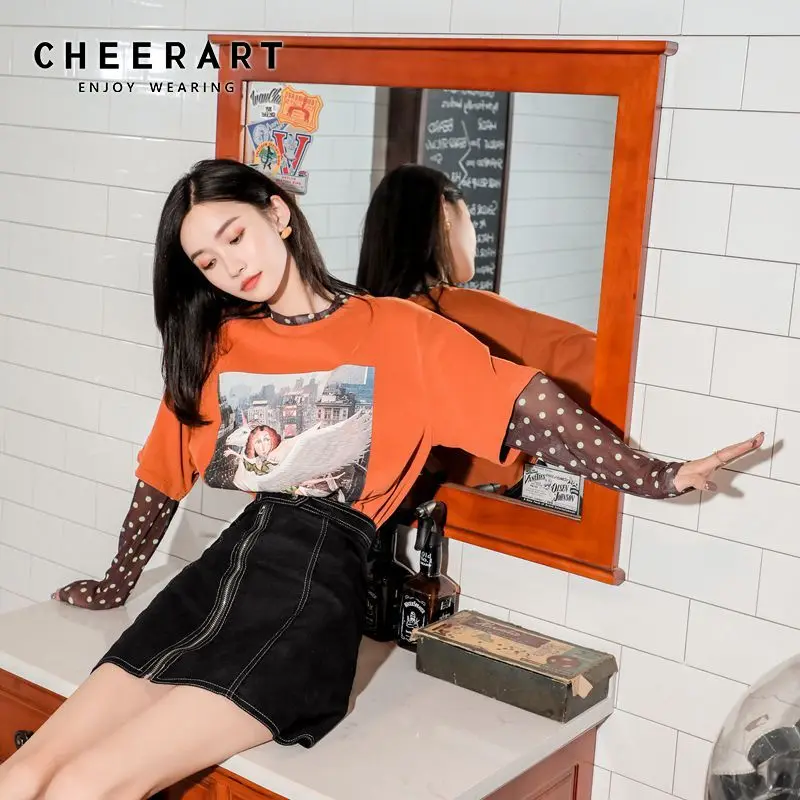 Футболка CHEERART с рисунком из искусственного материала 2 шт. Топ длинным рукавом