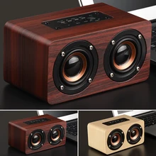 Деревянный беспроводной Bluetooth динамик Портативный hifi шок стерео бас Поддержка TF карты Настольный музыкальный плеер Саундбар для мобильного телефона
