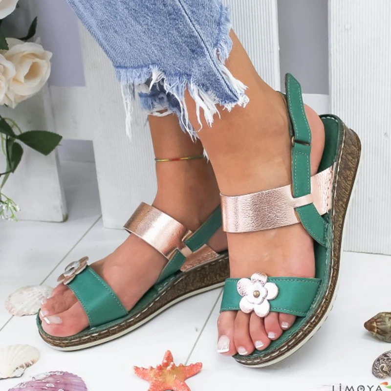 

Women's Sandals Summer Ladies Shoes Girls With Flowers Sandals Female Soft Beach Wedge Shoes sandalias mujer 2019 buty damskie