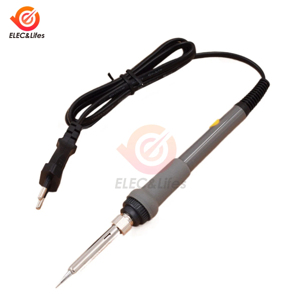 60W 220V Electric Soldering Iron Set Adjustable Temperature Welding Tools EU Plug 200-450 Celsius Gray/Red electric soldering irons Welding Equipment