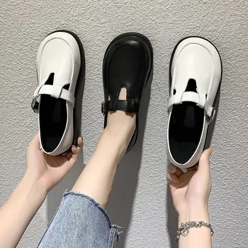 

2020 Autumn New Korean style Internet celebrity small leather shoes female autumn student Mary Zhen shoes soft bottom Harajuku