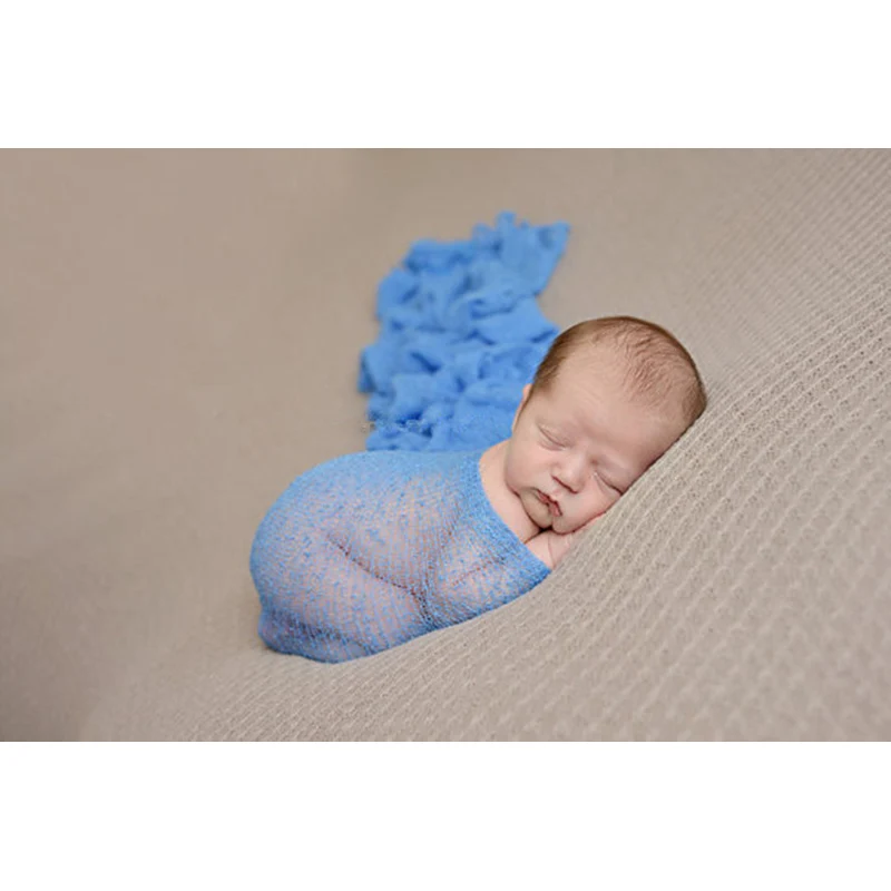 Новинка 35*150 см растягивающаяся Двусторонняя обертка для новорожденных реквизит для фотосессии Детские аксессуары для фотосессии фотография для студии - Цвет: Norwegian blue