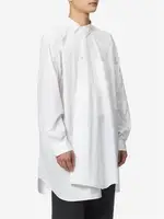 Men's New Fashion Nordic Asymmetrical Burr Personality Design Classic Simple White Casual Loose Large Shirt