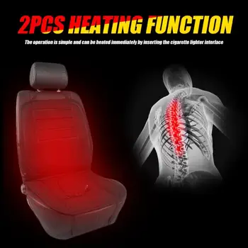 

Durable 12V Heated Car Seat Cover Winter Alloy Heating Wire Smart Temp Control Auto Seat Cushion Heater Warmer 97x48cm