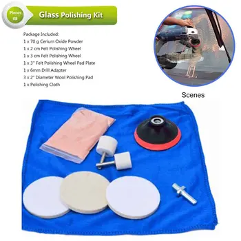 

9Pcs/set Glass Polishing Set Watch Car Cerium Oxide Powder Windows Tool Repair Pad Scratch Remover Windshields Mirrors #734