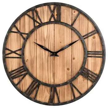 

American-Style European Style Retro Creative Clock Iron Rome Retro Gold Living Room Decorative Wall Hangings Clock