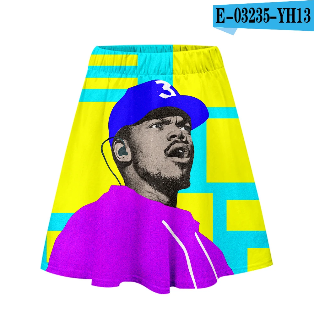 Chance The Rapper 3D полиэстер стильная юбка для девочек Повседневная летняя трендовая модная женская летняя повседневная юбка - Цвет: As shown