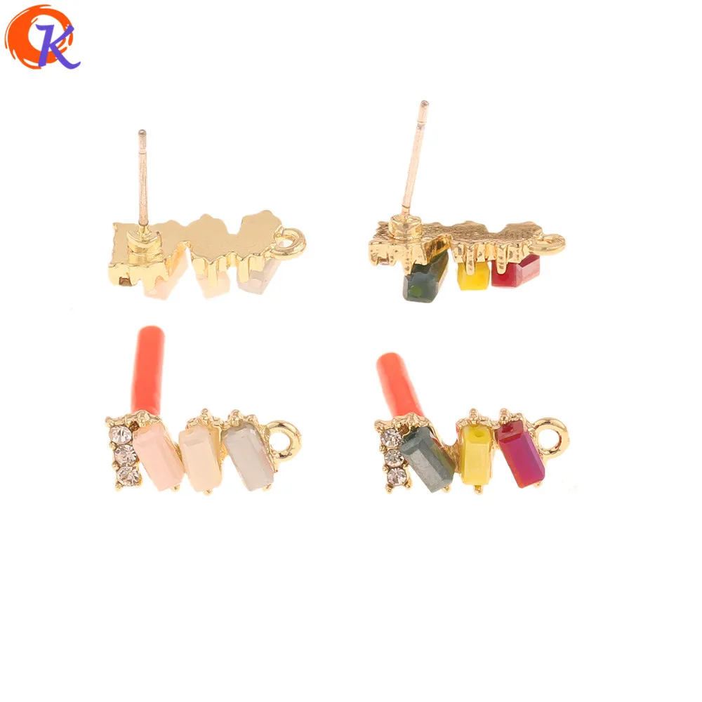 

Cordial Design 50Pcs 6*15MM Jewelry Accessories/Crystal Earring Stud/DIY Earrings Making/Stick Shape/Hand Made/Earring Findings