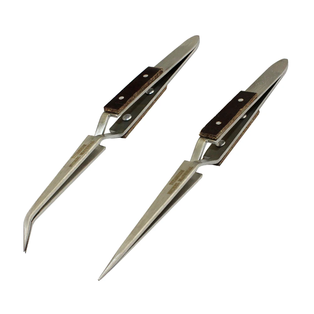 

Jewelry Straight Curved Tip Selflock Tweezer Cross Locking Jeweler Jewelry Making Tool