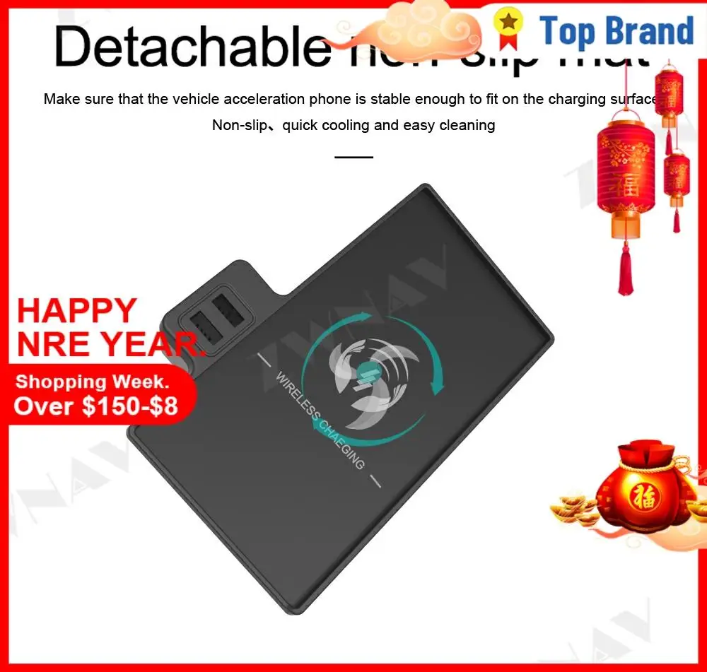 Автомобильное беспроводное зарядное устройство QI быстрая зарядка для BMW X5 X6 2015 2018