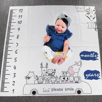 

Baby Full Moon Photo Cartoon Background Cloth Newborn Month Commemorative Photography Prop Kids Infants Milestone Blanket