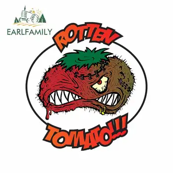 

EARLFAMILY 13cm x 12.3cm for Rotten Tomato Angry Windshield VAN Car Stickers Personality Scratch-proof Waterproof Trunk Decals