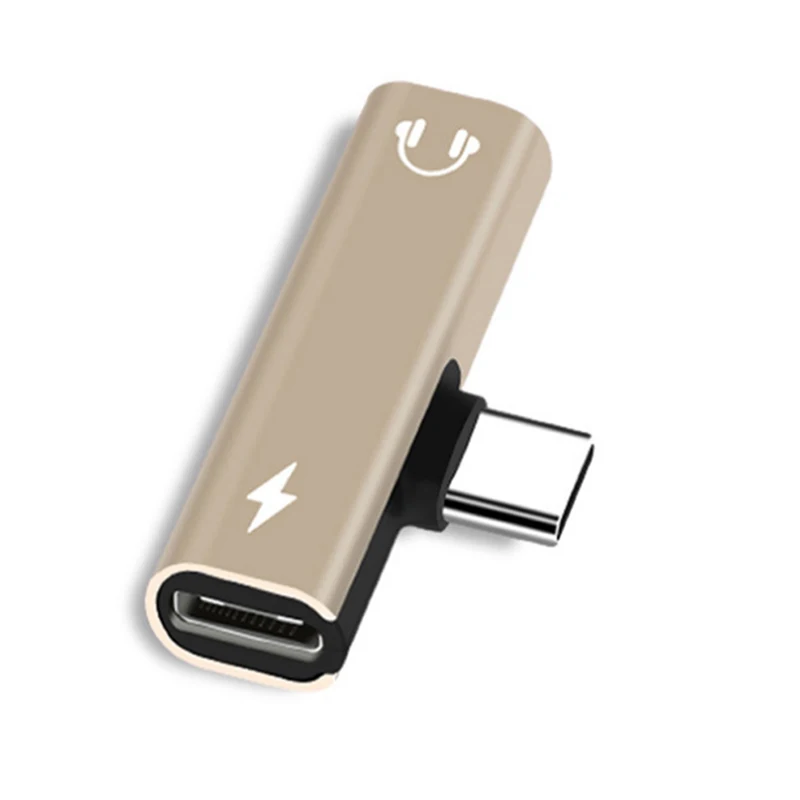 Золотой Тип C до 3,5 мм разъем для наушников адаптер для зарядки аудио кабель конвертер usb Тип C сплиттер для наушников адаптер для Xiaomi Redmi - Цвет: Золотой