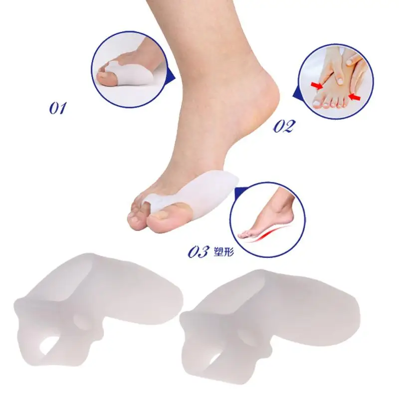 

Toe Separators Spacer Straightener Silicone Gel Bunion Protector pads thumb valgus corrector Feet Care