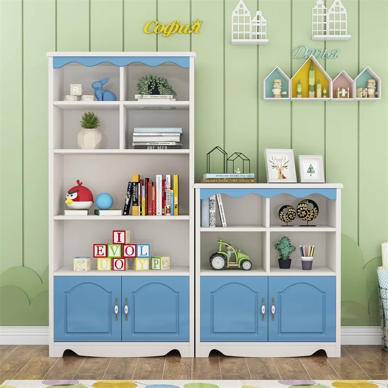 

Children's simple bookshelf rack floor small combination solid wood bookcase simple home student storage cabinet
