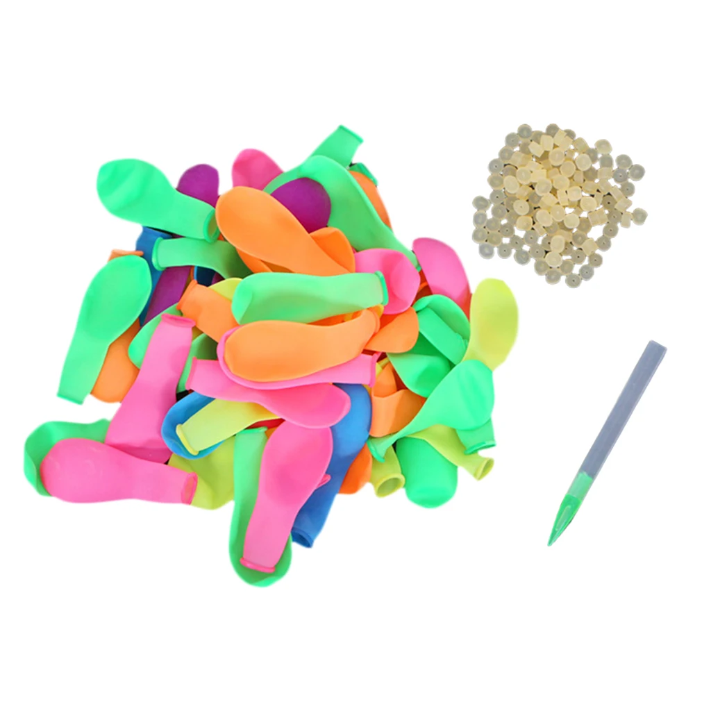 120PCS Latex Water Balloons Refill Kits Party Water Bomb Balloons Quick Filling