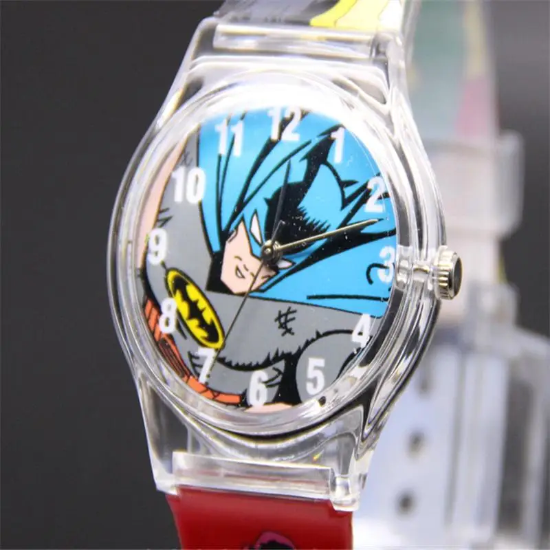 Горячая Распродажа, милые аналоговые силиконовые часы Marvel Hero с Бэтменом, Спортивные кварцевые наручные пластиковые часы высокого качества, Прямая поставка