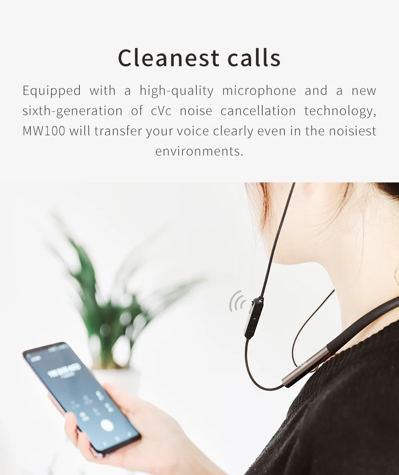 SHANLING MW100 беспроводные наушники HIFI аудио шумоподавление шейный Bluetooth наушники Поддержка Apt-X Быстрая зарядка