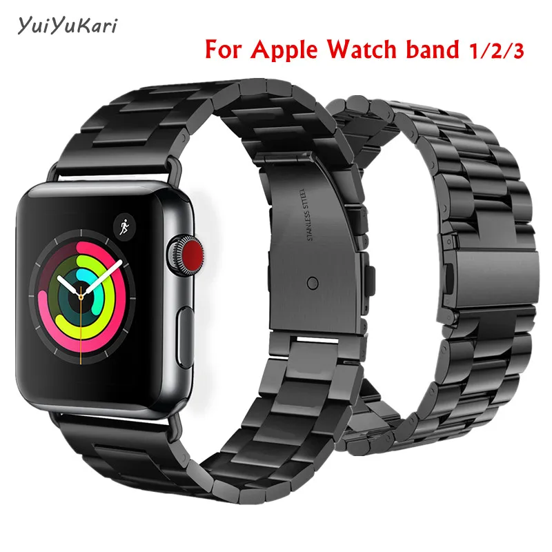 Браслеты из нержавеющей стали для apple Watch band 4 (iwatch 5) 44 мм 40 ремешок watch 3 2 1 42 38