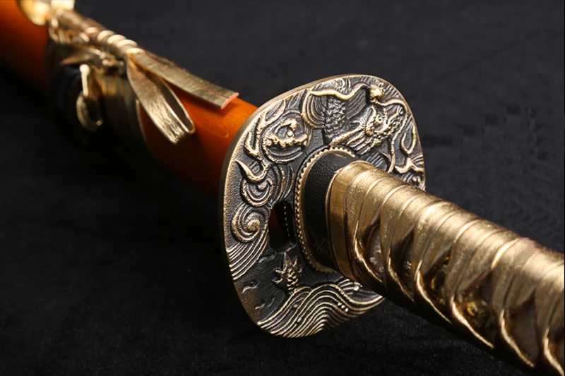 Color blade Japanese Samurai Real Espadas katana Hand forged Folded Steel Sharp Edge Dragon Guard Decorative Craft Swords