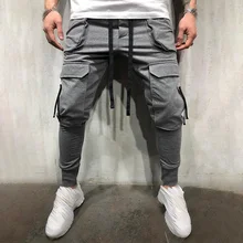 Мужские брюки спортивные повседневные Модные Jogger спортивные брюки на молнии для фитнеса