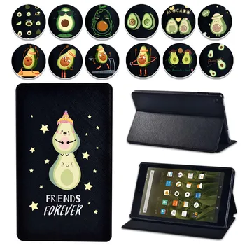 

Cute Avocado Leather Flip Tablet Case for Amazon Fire 7(5th/7th/9th Gen)/HD 8(6th/7th/8th Gen)/HD 10(5th/7th/9th Gen)with Alexa