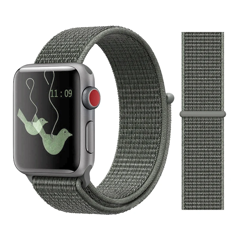 Spruce Fog Нейлоновый ремешок для apple watch 44 мм/40 мм 4 5 iwatch 42 мм/38 мм 3 2 1 браслет красочные спортивные аксессуары для часов - Цвет ремешка: Spruce Fog