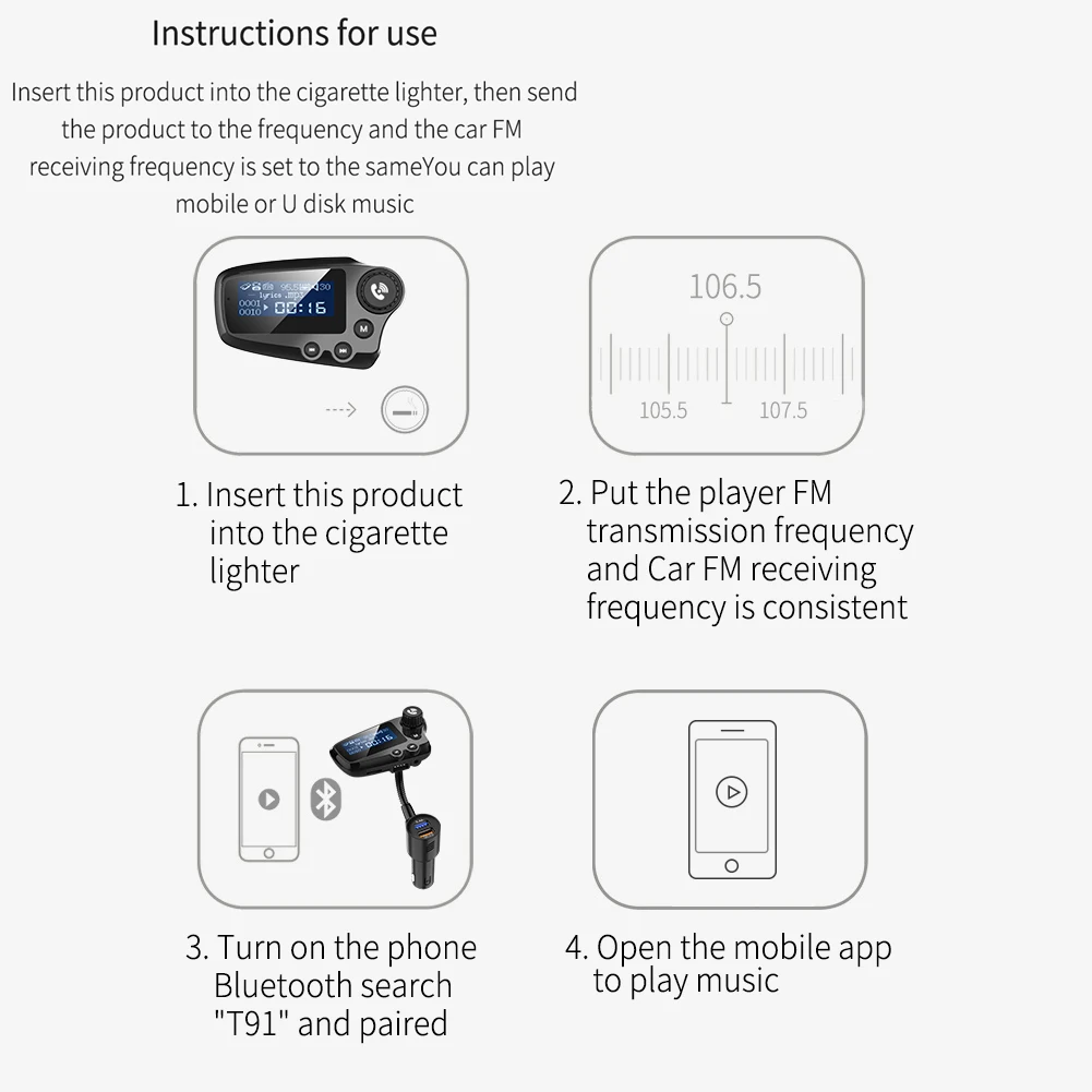 Беспроводной Bluetooth автомобильный комплект fm-передатчик радио MP3 музыкальный плеер с USB портом